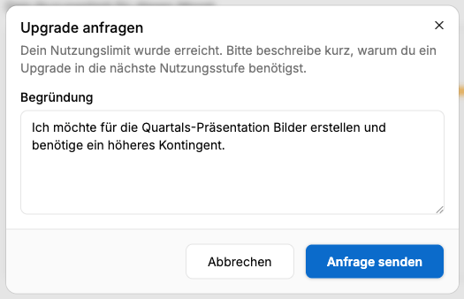 Upgrade-Anfrage stellen