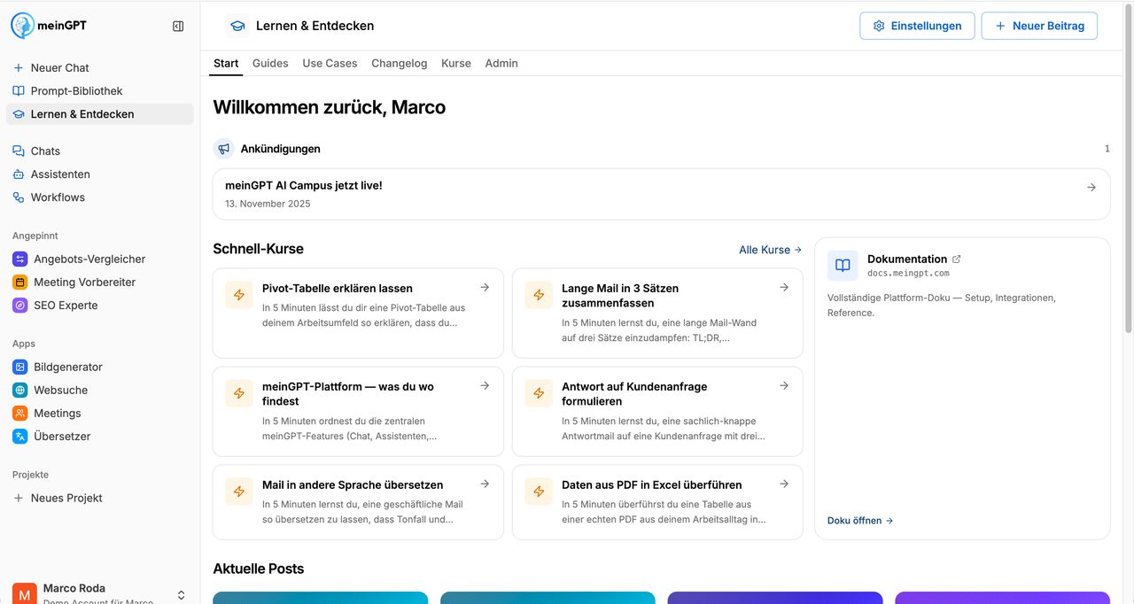 Startseite von Lernen & Entdecken