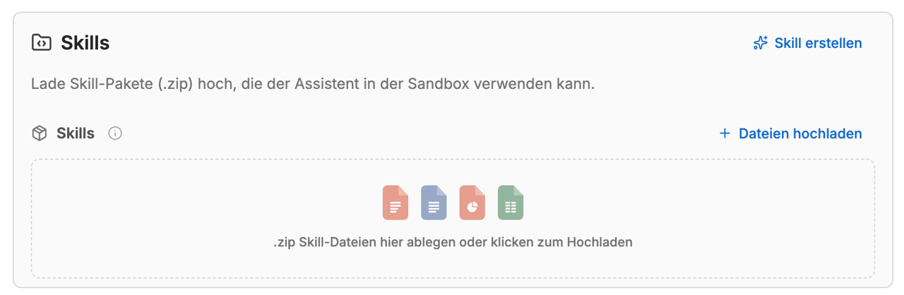 Fertiges .zip-Paket per Drag & Drop hochladen